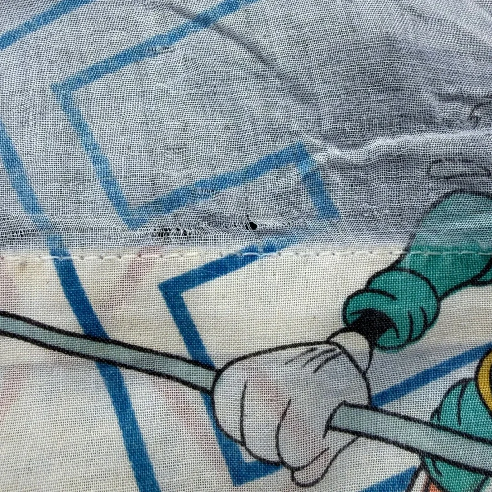 Vintage Disney Mickey Mouse Friends ABC Alphabet Flat Sheet Twin Full Fabric